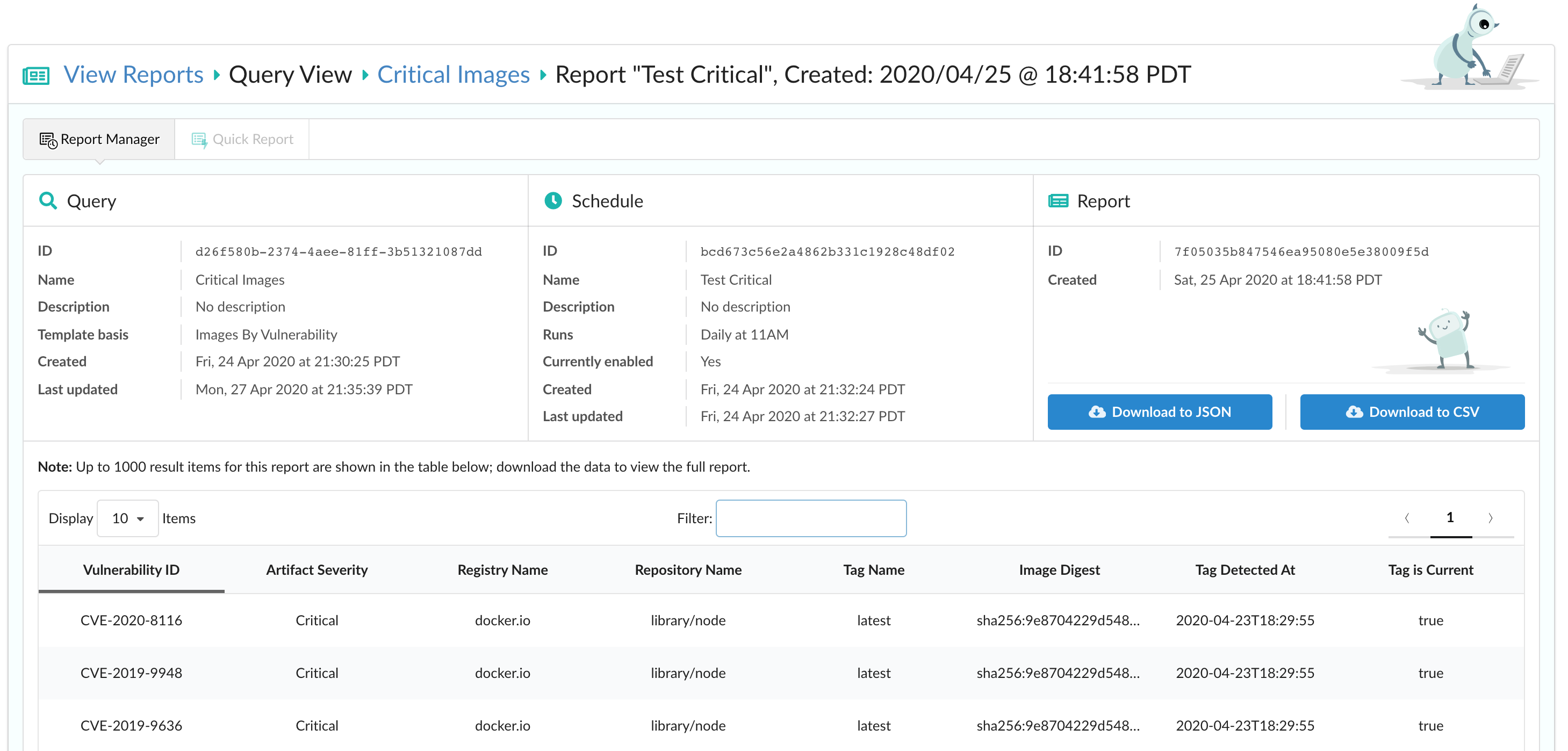 UI Report Results