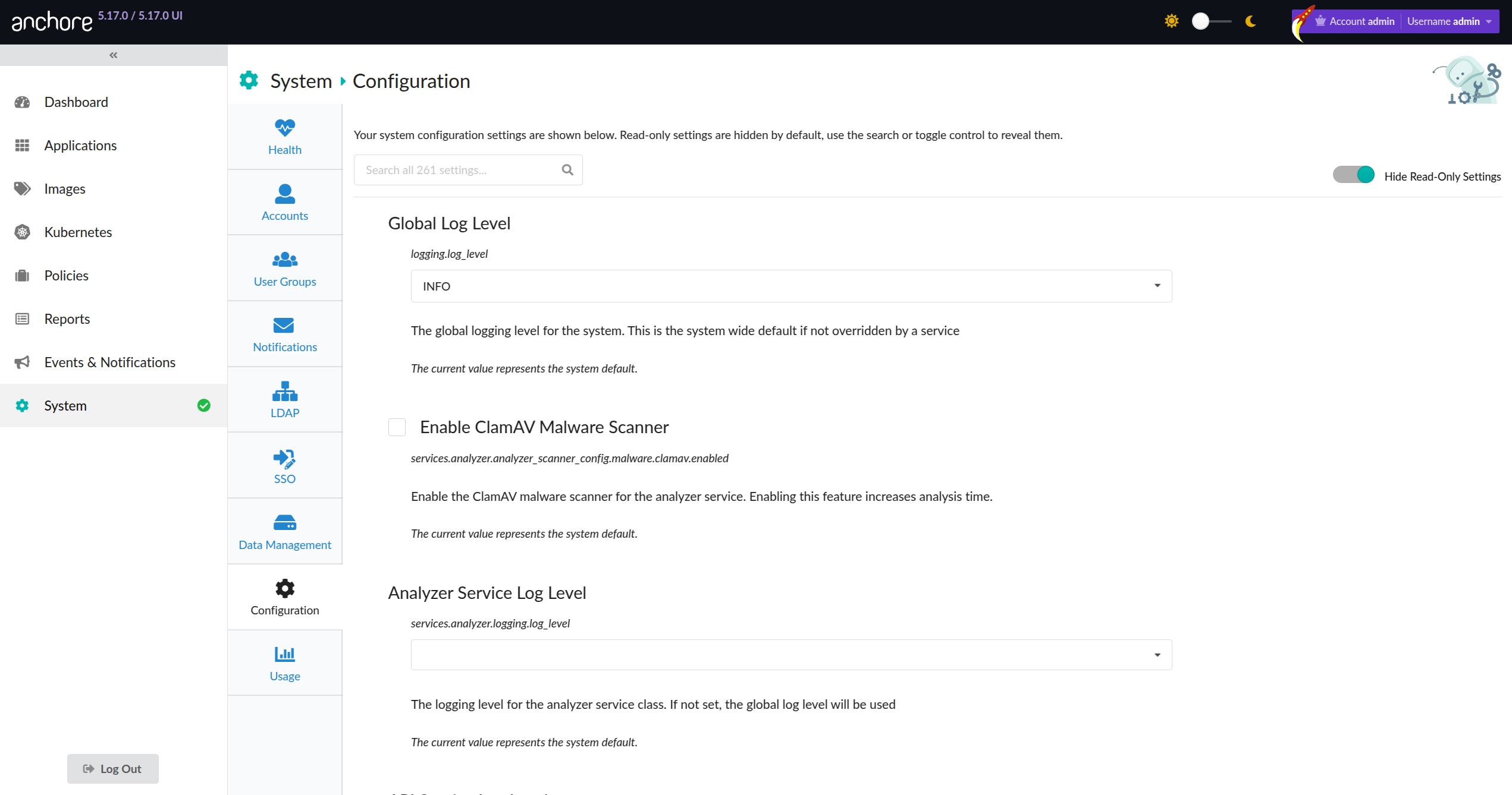 UI Configuration Page