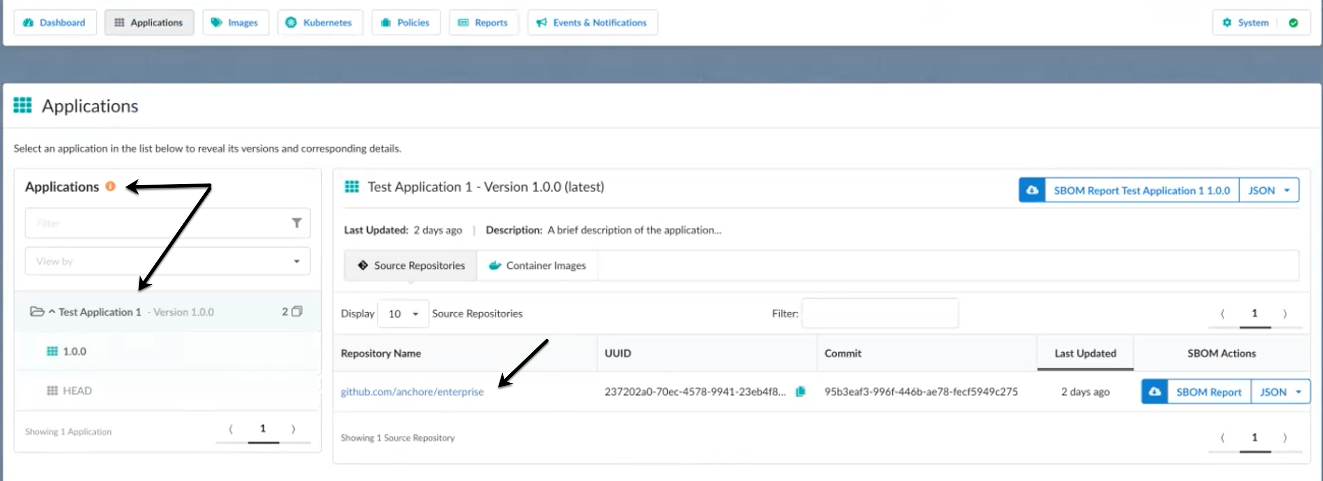 Source Repository Application Summary