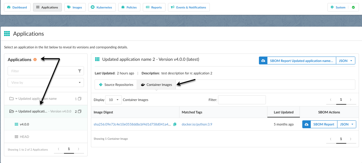 Container Image Application summary