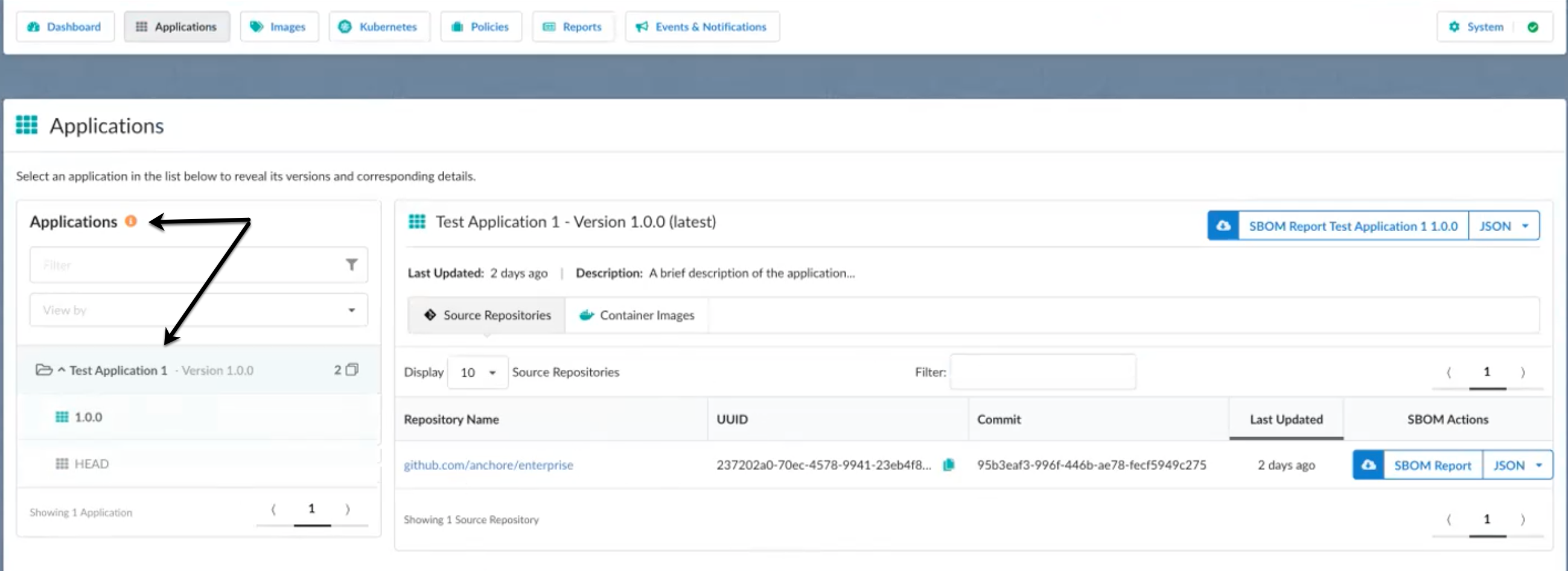 Source Repository Application Summary