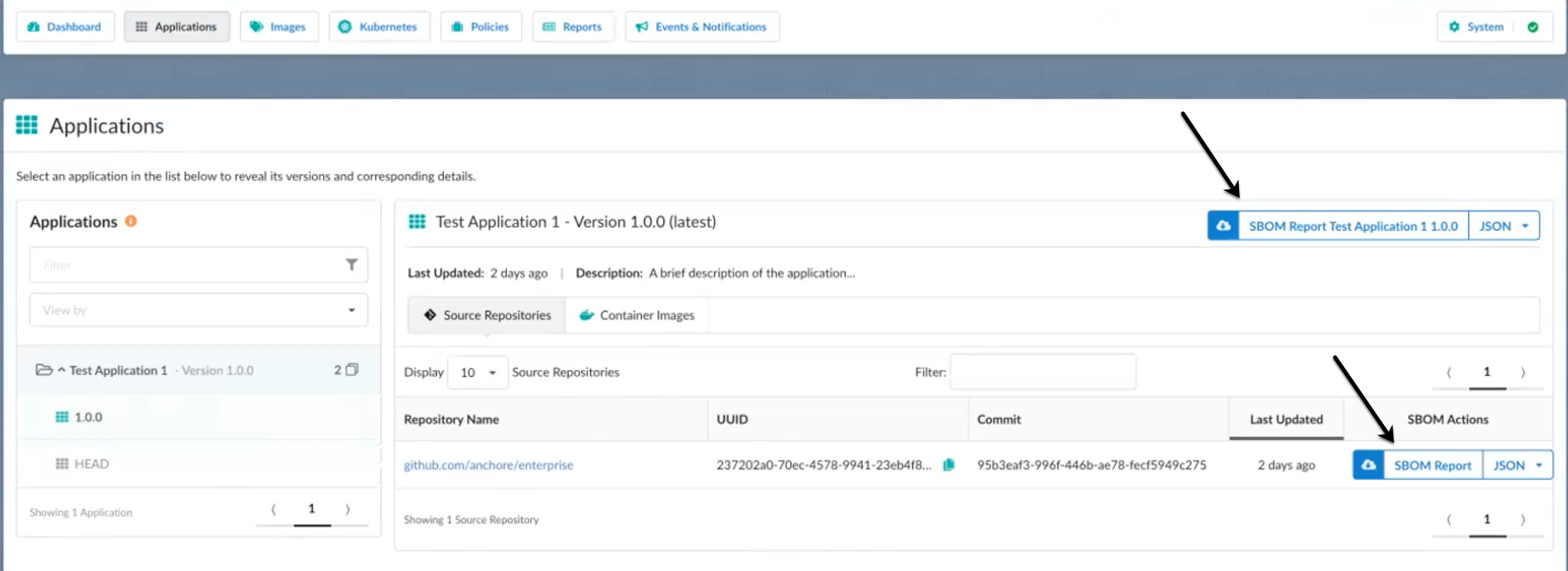 Source Repository SBOM Report