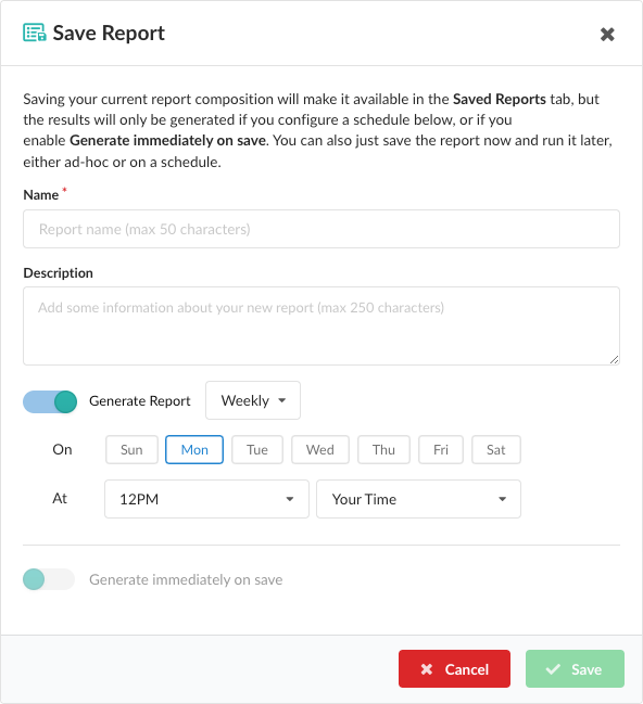 Selected Report View