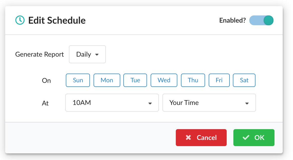 UI Query Schedule